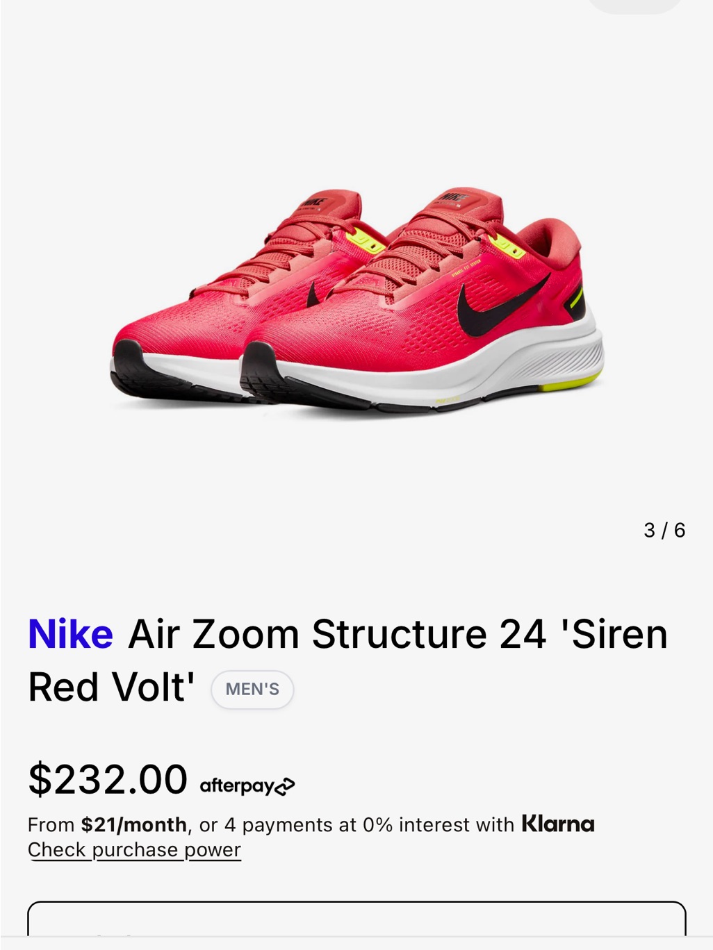 Nike Siren Red Running Shoes With Black Swoosh And Volt Accents